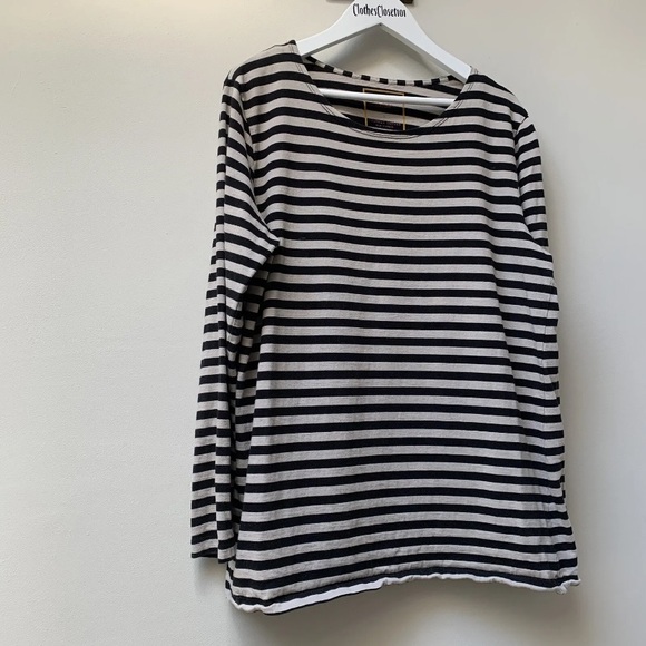 Gudrun Sjoden Top Size Large Striped Long Sleeve 100% Organic Cotton - Picture 2 of 9
